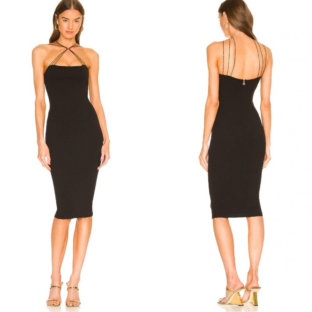 NOOKIE Trinity Two Way Midi Dress in Black XS